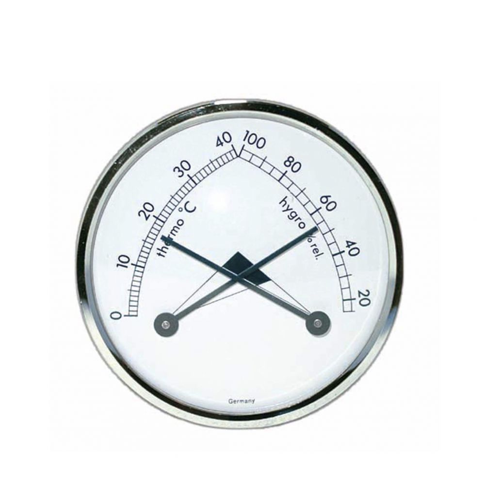 Higrómetro analógico redondo con función de calibración plata -  España